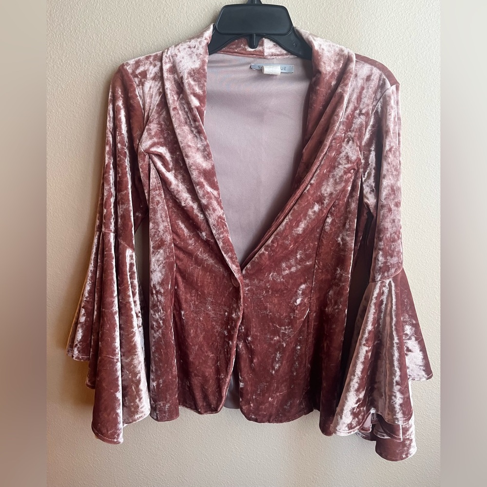 Velvet Bell Sleeve Jacket